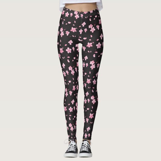 Vallende Sakura bloesems Leggings (Voorkant)