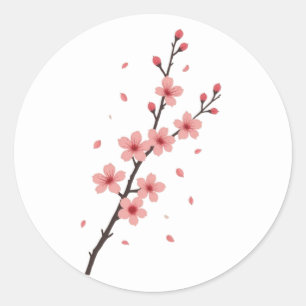 Vallende Sakura bloesems Ronde Sticker