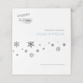 Vallende sneeuwvlokken Moderne Ski Winter Wedding (Buitenkant ongevouwen)