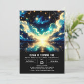 Vallende sterren Hemelse Digitale Verjaardag Kaart (Staand voorkant)