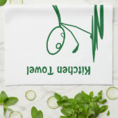 Vallende Stickman keukenhanddoek (Gevouwen)