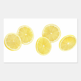Vallende stukjes citroen rechthoekige sticker