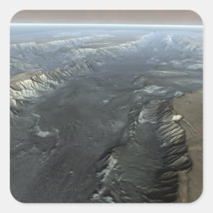 Valles Marineris, de Grand Canyon van Mars Vierkante Sticker