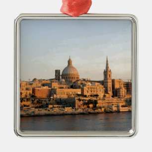 Valletta, Malta in de schemering Metalen Ornament