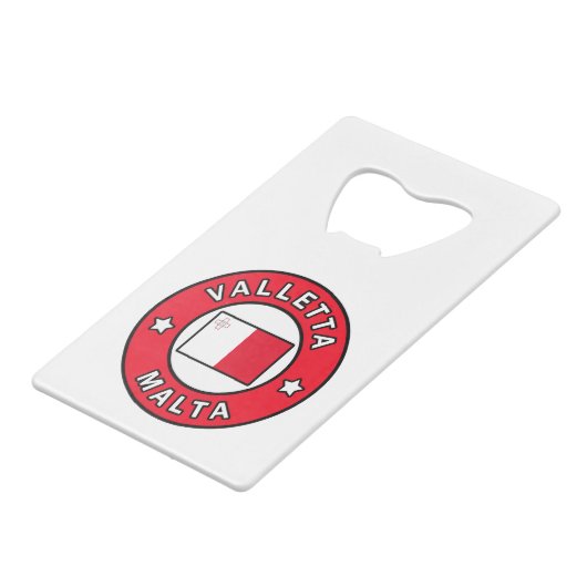 Valletta Malta Kredietkaart Flessenopener (Achterkant Gekanteld)