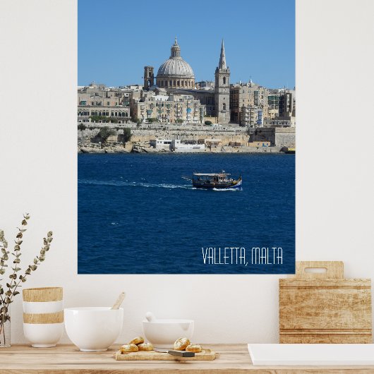 Valletta Malta Landschap Vakantie Souvenir Poster (Keuken)