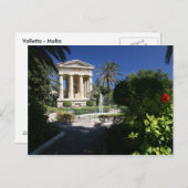 Valletta Malta - oud gebouw in het park Briefkaart (Voorkant / Achterkant)
