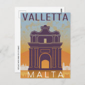 Valletta Malta Reizen  eiland Middellandse Zee Briefkaart (Voorkant / Achterkant)