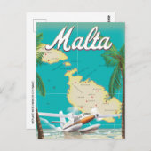Valletta Malta Reizen eiland Middellandse Zee Briefkaart (Voorkant / Achterkant)