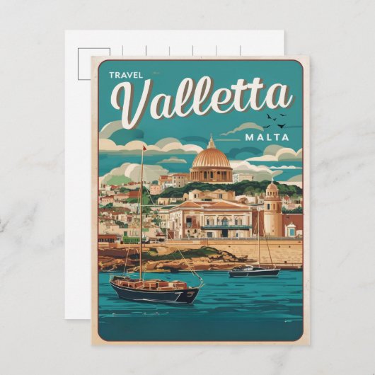 Valletta, Malta reizen souvenirs en geschenken Briefkaart (Voorkant / Achterkant)