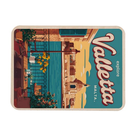 Valletta, Malta reizen souvenirs en geschenken Magneet (Horizontaal)