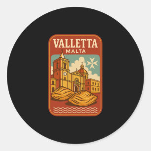 Valletta Malta Souvenir Maltese eten en reis De Ronde Sticker