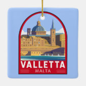 Valletta Malta Travel  Art Keramisch Ornament (Achterkant)