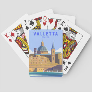 Valletta Malta Travel Art Pokerkaarten