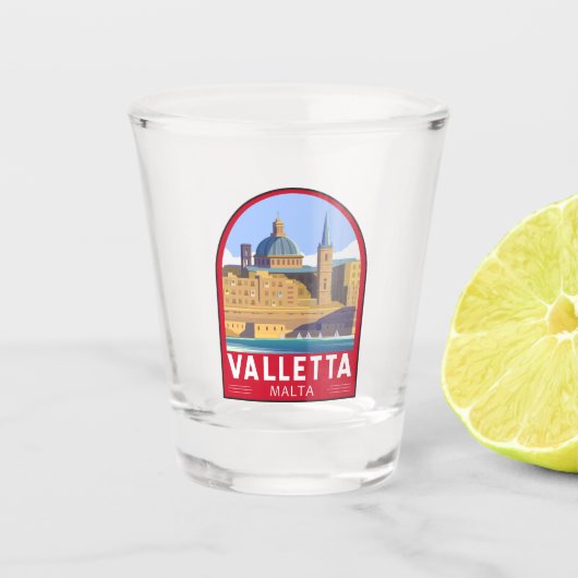 Valletta Malta Travel  Art Shot Glas (Voorkant)