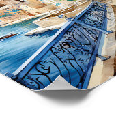 Valletta Malta Waterverf Schilderij Reizen Poster (Hoek)