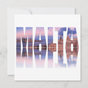 Valletta, oude stad en haven Malta, reflectie over