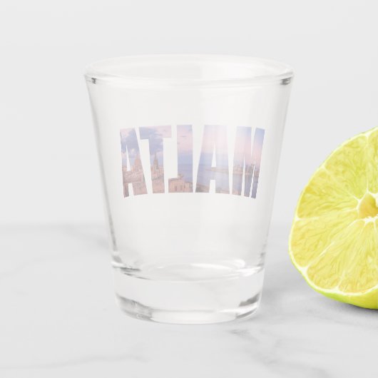 Valletta, oude stad en haven Malta Shot Glas (Achterkant)