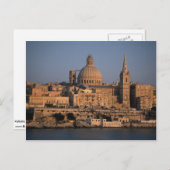 Valletta, uit Sliema Bay, Malta Briefkaart (Voorkant / Achterkant)