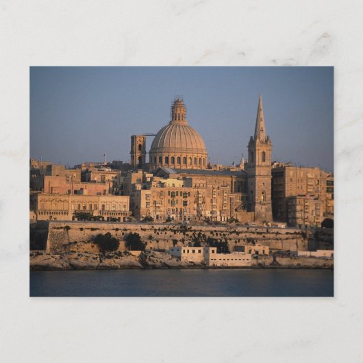 Valletta, uit Sliema Bay, Malta Briefkaart (Voorkant)