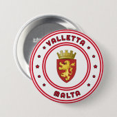 Valletta-wapenschild, Malta Ronde Button 7,6 Cm (Voorkant /achterkant)