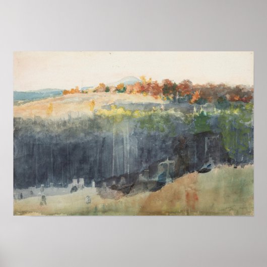 Valley and Hillside Winslow Homer Waterverf Herfst Poster (Voorkant)