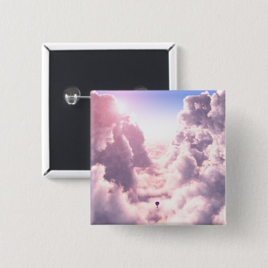 Valley in de Clouds-Button Vierkante Button 5,1 Cm (Voorkant /achterkant)