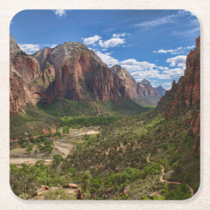 Valley in het Nationaal Park Zion Vierkante Kartonnen Onderzetter