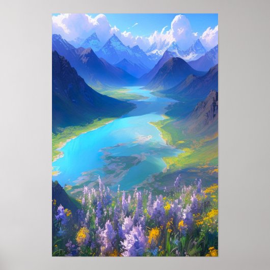 Valley of Azure Lake Poster (Voorkant)