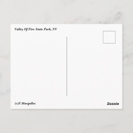 Valley of Fire Briefkaart (Achterkant)