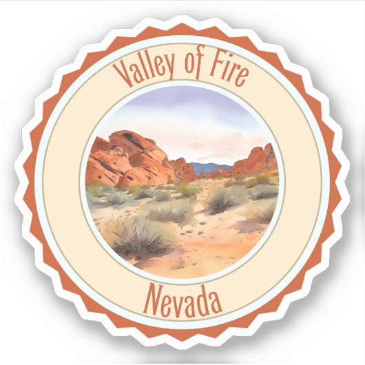 Valley of Fire, Nevada Sticker (Voorkant)