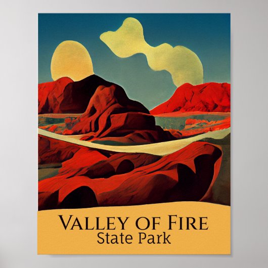 Valley of Fire State Park Minimalist Poster (Voorkant)