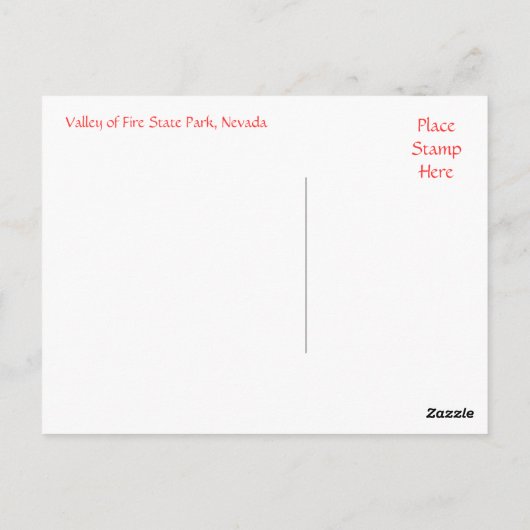 Valley of Fire State Park, Nevada Briefkaart (Achterkant)