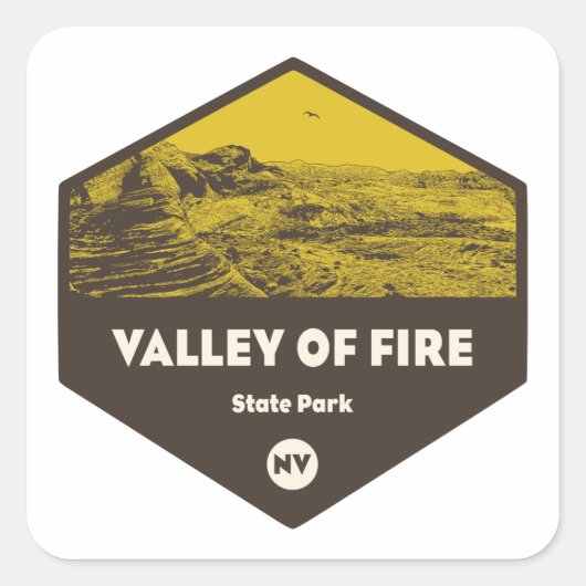 Valley of Fire State Park Nevada Vierkante Sticker (Voorkant)