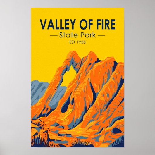 Valley of Fire State Park Nevada Vintage Poster (Voorkant)
