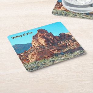 Valley of Fire State Park Vierkante Kartonnen Onderzetter