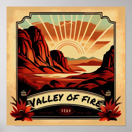 Valley of Fire State Park  WPA-stijl Poster (Voorkant)