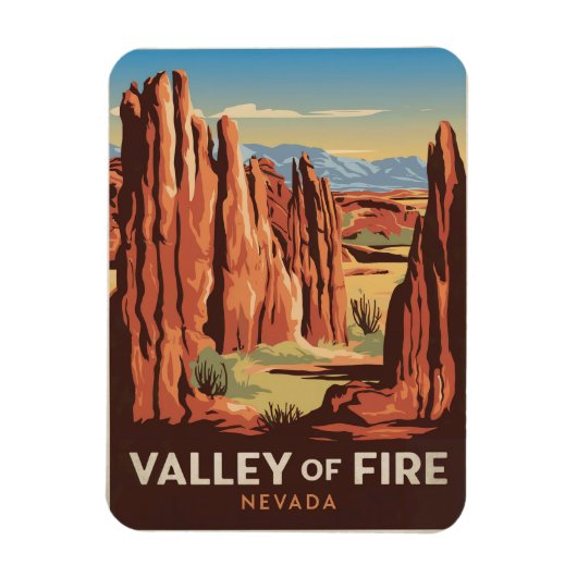Valley of Fire Vintage van Nevada Magneet (Verticaal)