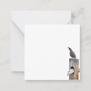 Valley Quail Photo Stationery Flat Note Kaart Notitiekaartje