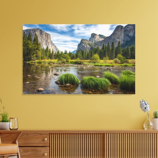 Valley Uitzicht in het Nationaal Park Yosemite Canvas Afdruk (Insitu (Woonkamer))