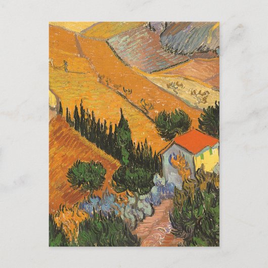 Valley with Plowman door Vincent van Gogh Briefkaart (Voorkant)