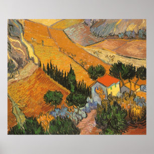Valley with Plowman door Vincent van Gogh Poster