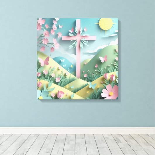 Valley with the Cross Art Print (Insitu (Houten vloer))