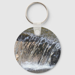 Valling Water, koele blauwe grijze en witte stroom Sleutelhanger