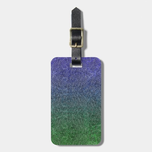 Valln Forest Nightfall Glitter Gradient Bagagelabel (Voorkant verticaal)