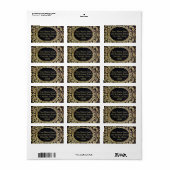 Valln Gold Lijst (ideaal voor een monogram!) Etiket (Full Sheet)