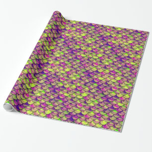 Valln Paarse en groene weegschalen Cadeaupapier
