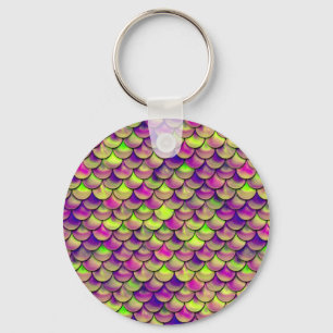 Valln Paarse en groene weegschalen Sleutelhanger