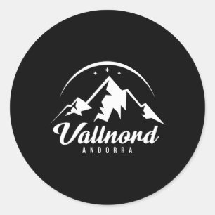 Vallnord Andorra Skigebied Snowboarden Ronde Sticker