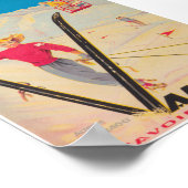 Valloire France Retro  Ski Travel Poster (Hoek)